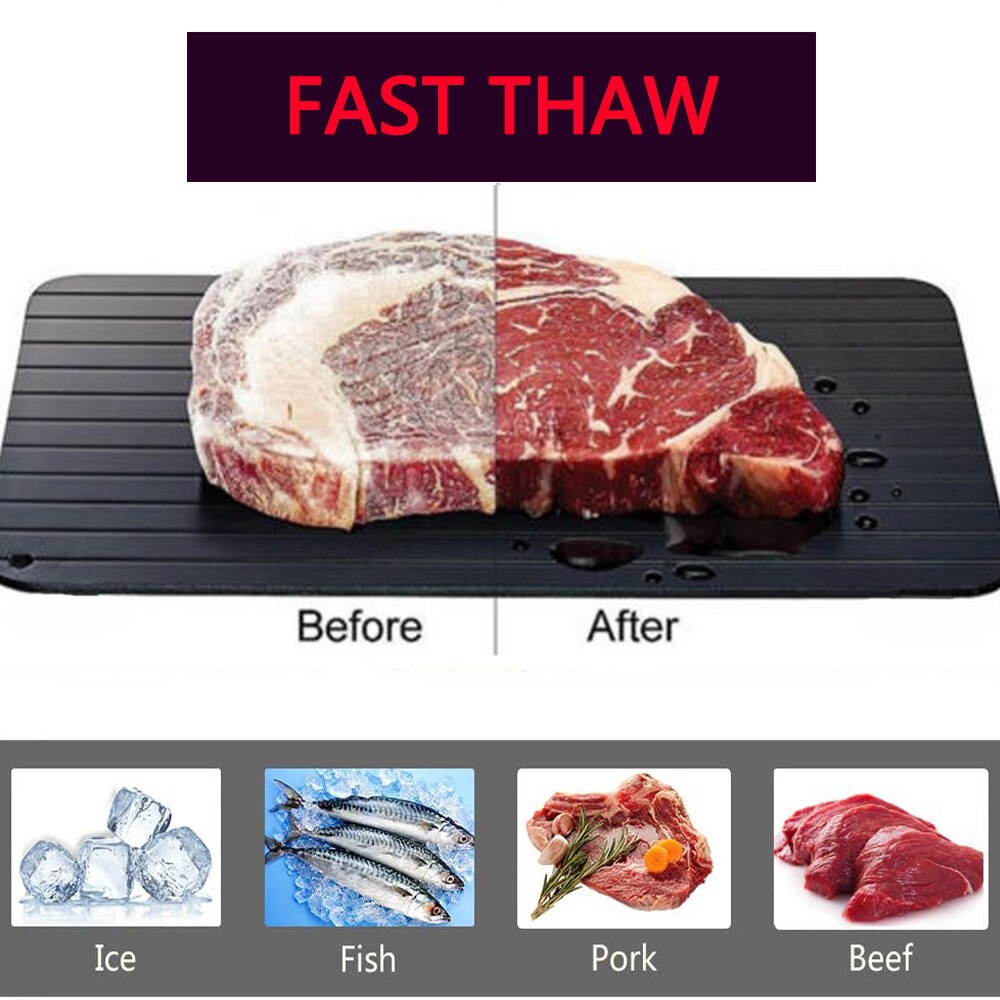 Plato de descongelación rápida para frutas, bandeja de descongelación rápida para alimentos, descongelación de carne, placa de descongelación rápida, utensilios de cocina