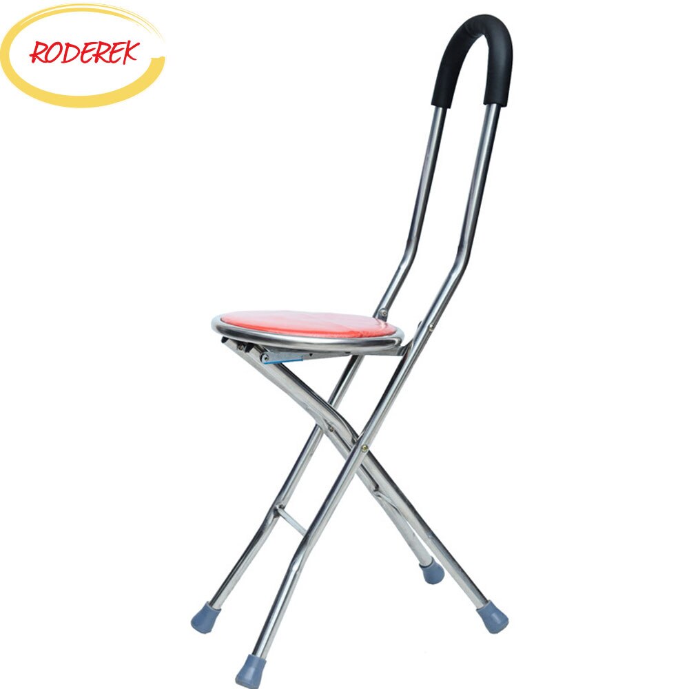 Folding Walking Stick with Seat Portable Lightweight Walking Cane with