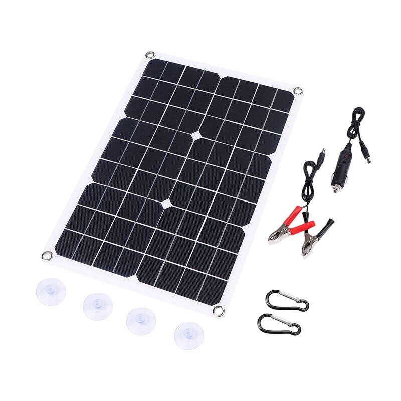 100W Solar Panel Kit 18V /5V Dual USB Port Off Grid Monocrystalline Solar Cell Charger + 10-60A Solar Controller for Mobie Phone