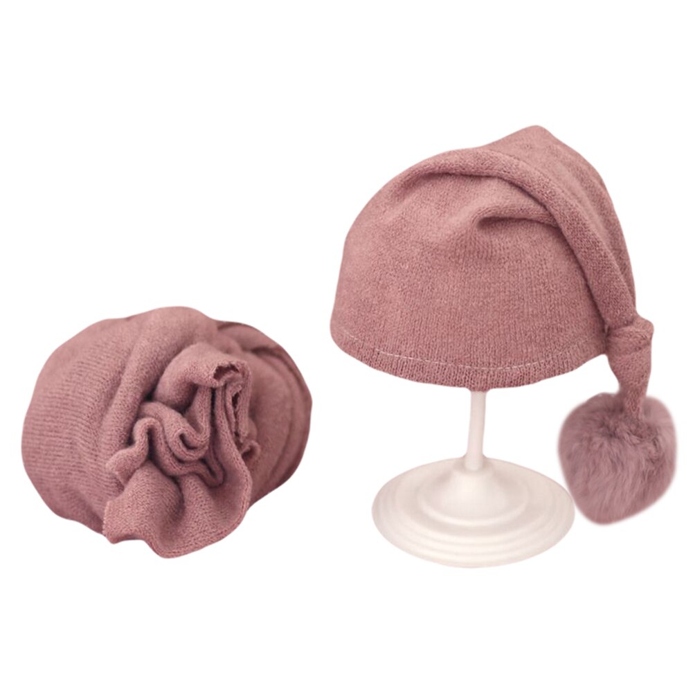Baby Fotografie Kostuums Hoed + Wrap Lange Staart Gebreide Wol Bal Comfortabele Eenvoudige Handig Slaapzak Voor Meisje Jongen: H