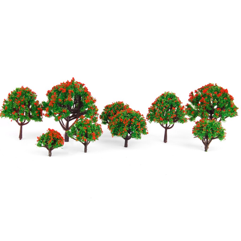 40 Pieces 8cm 1:150 N Scale Plastic Model Trees Railroad Landscape Scenery model trees to decorate building model, roadway,: Option6  10pcs