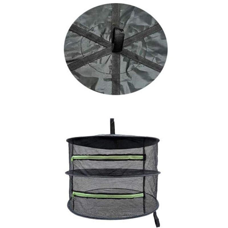 Fashion2-Layers Herbe Étendoir à linge, Sèche-linge, Grille de Séchage de Maille, Maille Filet Sèche Net Sèche Séchage Rack Suspendu Pliable