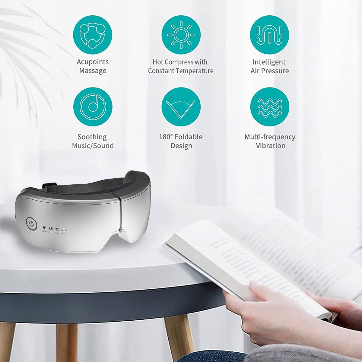 Eye Massager 4D Smart Trillingen Oogzorg Instrument Comprimeren Bluetooth Muziek Eye Massage Bril Vermoeidheid Pouch &amp; Rimpel