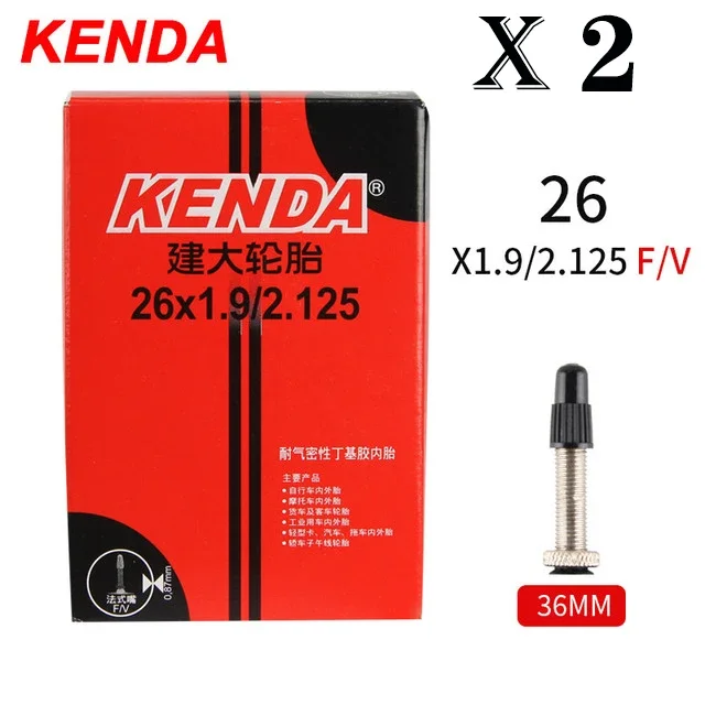 2 st kenda innerslang cykel 20/26/27.5/29/700c/23c schrader presta butylgummi mtb racercykel slang innerdäck cykeldelar: Armégrön