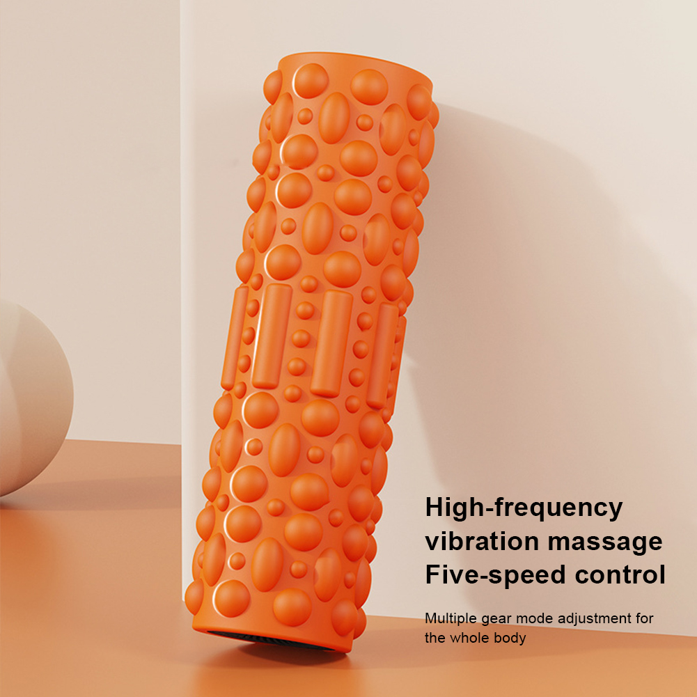 Electric Vibrating Foam Roller Yoga Column Rechargeable Massage Column 5 Modes Exercise Roller for Bodybuilding