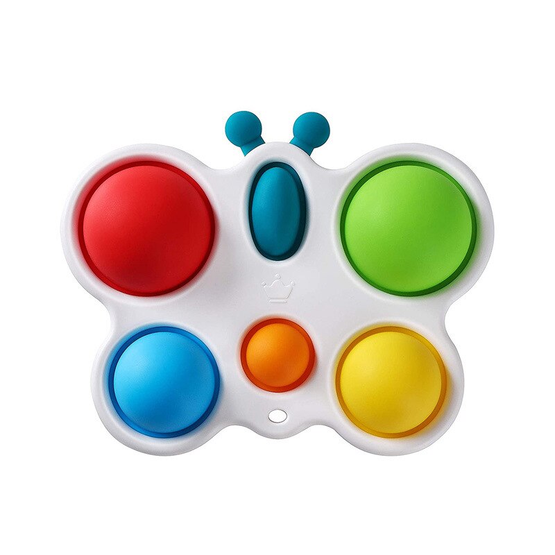 Infants Age 6 MonthsToddler Baby Sensory Toys Double-Sided Flip Butterfly Simple Dimple Fidget Toys Learning Fidget Board: 04