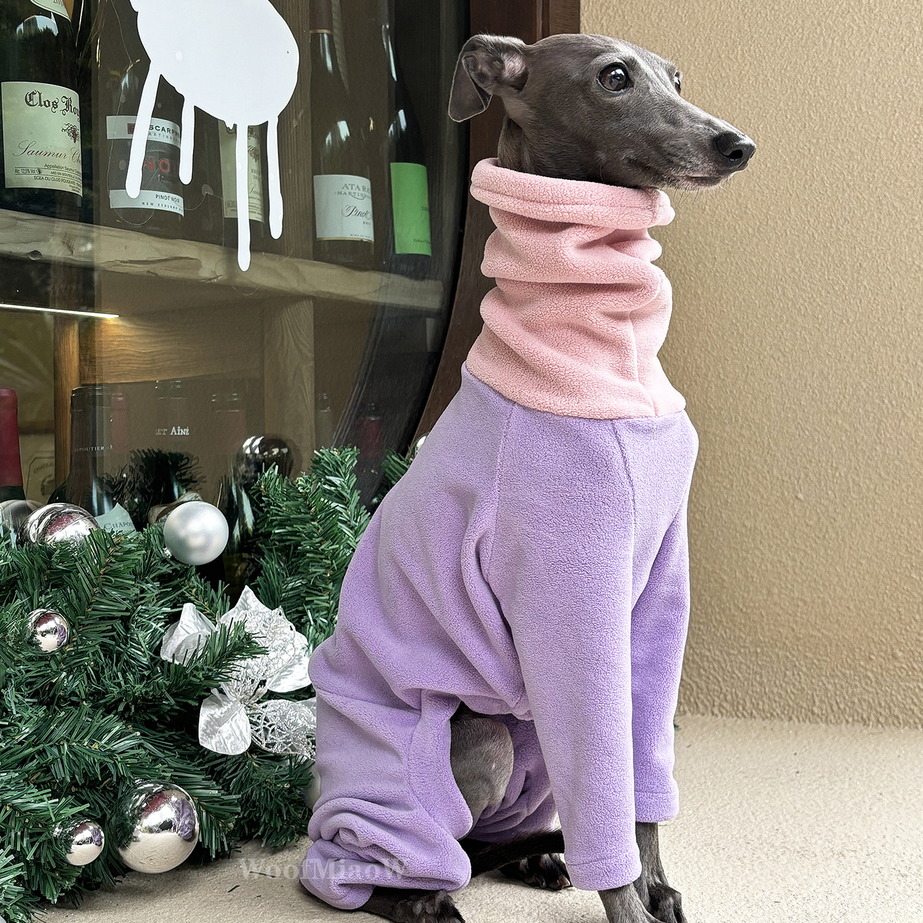 Dog Clothes for Italian Greyho with Hat Pure Color Four-legged Clothing Soft Stretchy Whippet Clothing Winter Warm Dog Clothing