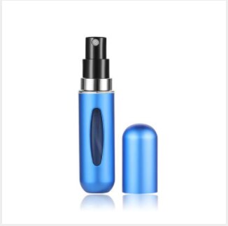 Spot portable 5ml Mini self pump perfume bottle bottled, rechargeable spray bottle, aluminum perfume bottle: blue