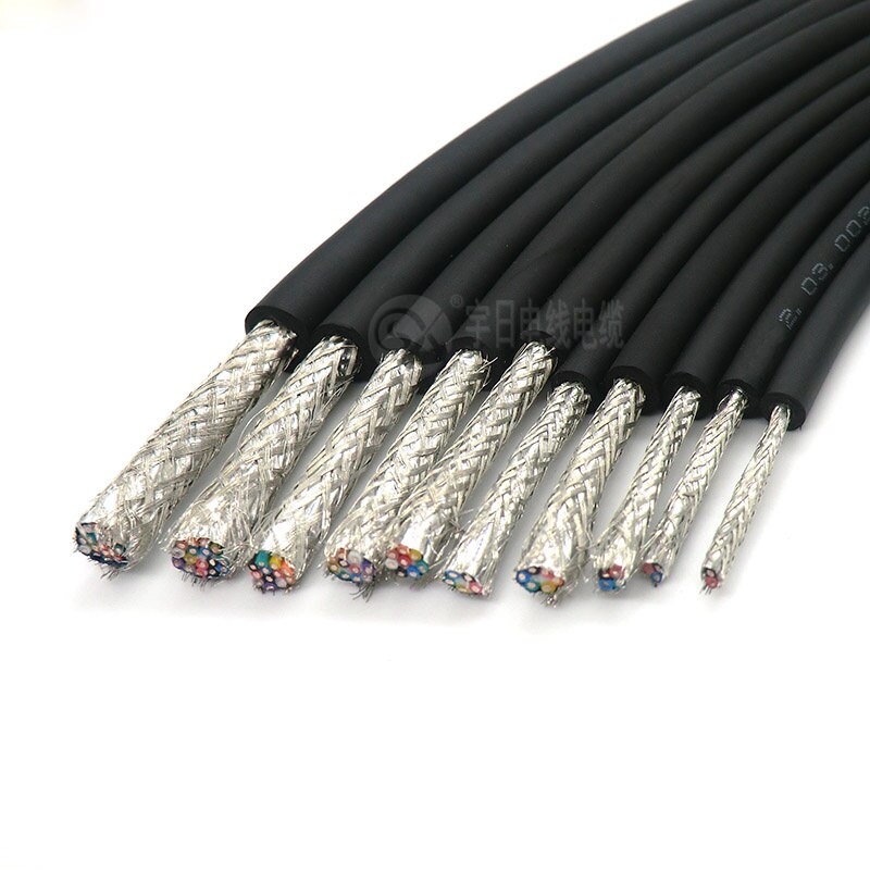 12 Core Flexible Shielded Cable 0.14,0.2,0.3mm² Control Wire 26awg,24awg,22awg Tinned Pure Oxygen Free Copper 5m