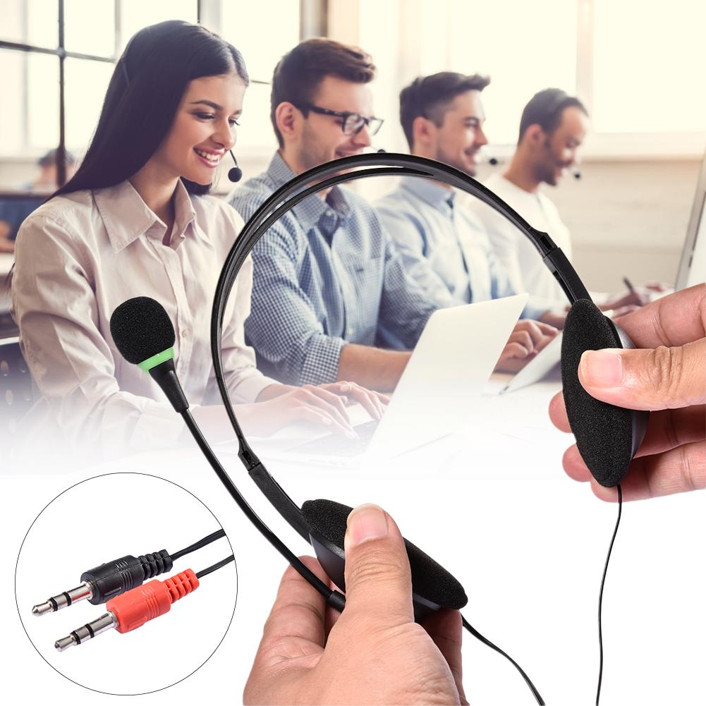 ! USB Headset Comfortable Lightweight Wired Business Headphones with Noise Cancelling Microphone