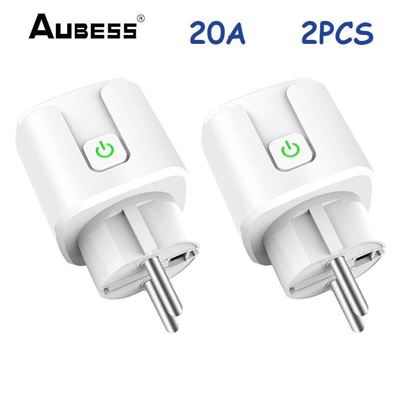 Wifi Smart Plug Eu 16A 20A Smart Socket Met Power Monitor Timing Functie Tuya Smart Leven App Controle Voor Alexa google Thuis: 20A 2PCS