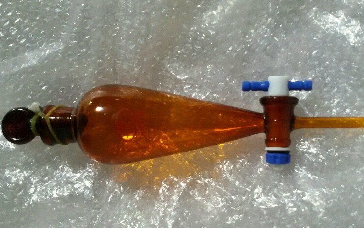 separating funnel Glass pear-shaped separatory funnel 30/60/125/250/500ml PTFE piston