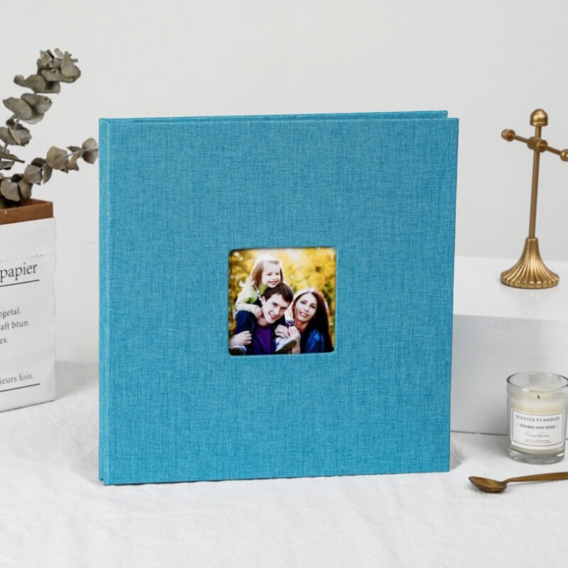 Linen 16inch DIY Photo Album Lovers Birthday Wedding Photos Baby Photo Ablum Scrapbook Paper Crafts Albums Sticky: Multi