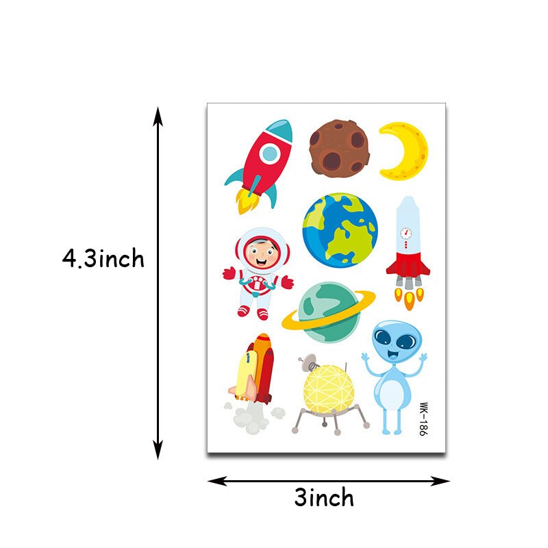 Astronaut Temporary Tattoos Stickers Boy Kids Universe Series Outer Space Birthday Party Favors Space Tattoos Decorations: 9
