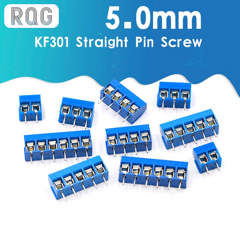 Kf301-2p 3p 4p 5p 6p 7p 8p 9p 10p pitch 5.0mm lige pin skrue pcb terminalstik