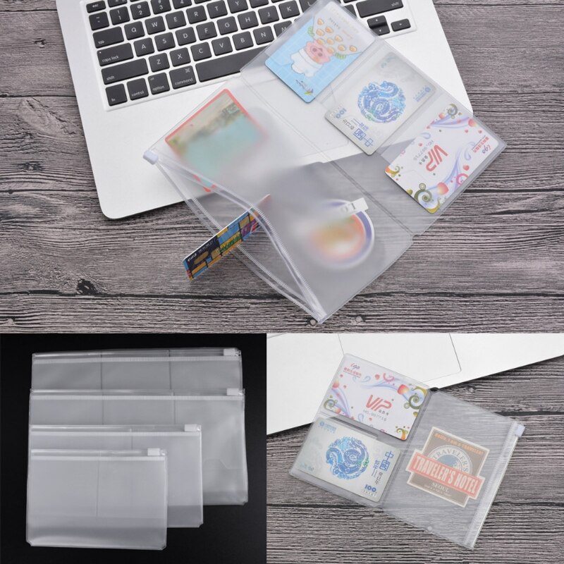 Travel Notebook PVC Zipper Bag Card Passport Organizer Waterproof Storage Holder