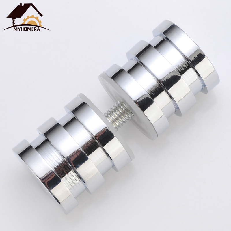 Myhomera klamka szklana gałka robić drzwi ściągacz naciskać łazienka uchwyty robić szafek prysznicowych szuflada srebrna pasuje 10-80mm grubość drzwi