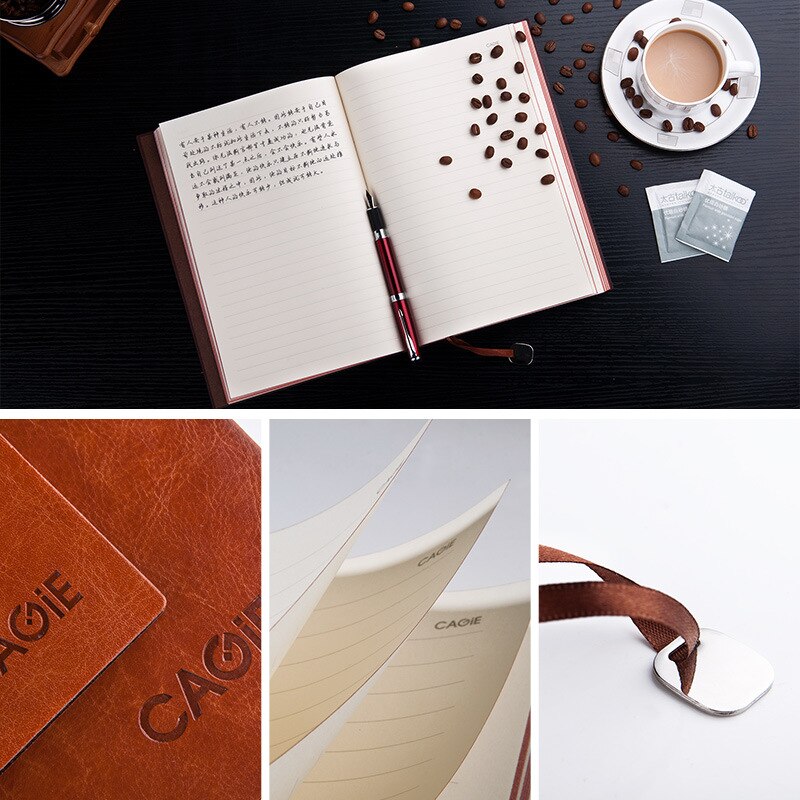 Office stationery A6/A5/B5 business notebook include line page and dot page and blank page soft pu leather notebook