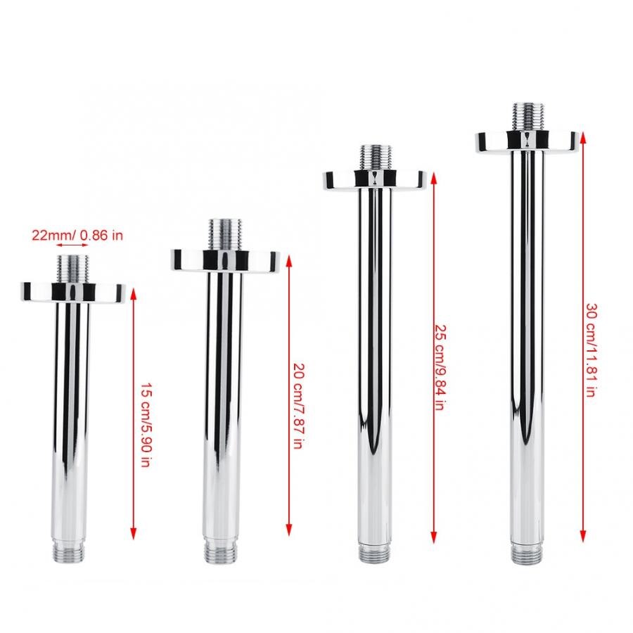 Shower Arm Tube Stainless Steel Round Top Shower Arm Tube Wall-mounted Bathroom Ceiling Shower Head Extension