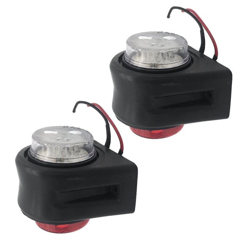 2PCs Wearproof Universal 12LED Auto Side Marker Lights Bright Flat Lamp Indicator 10-30V For Truck Trailer Lorry