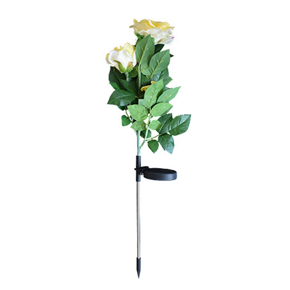 Solenergi roser blomster lys havelandskab lampe udendørs gård led lys smukke romantiske afslappet fest haveindretning 3: 4