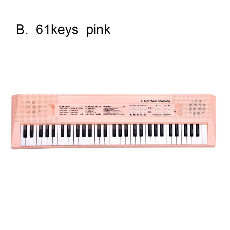 Teclado electrónico de 61 teclas, Piano, componentes de plástico y electrónicos, instrumentos musicales para niños, de navidad: B