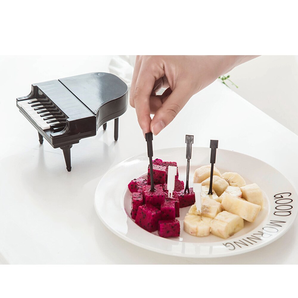 10 pièces/ensemble Piano Dessert fourchettes fruits fourchettes cuisine accessoires outils fruits collation cure-dents pics alimentaires