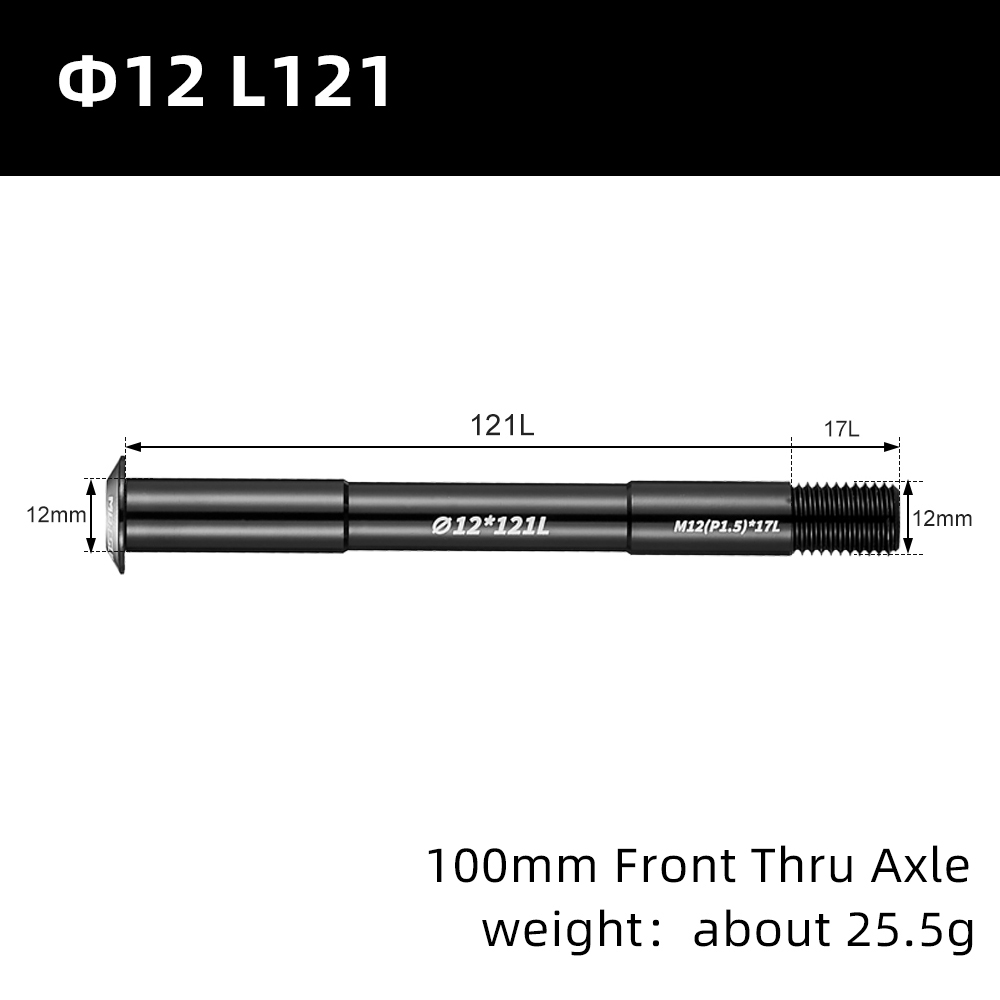 Bike Thru Axle Front Fork Shaft Skewers Rear Hub Thru Axle 12x126/162 M12xP1.5 M15 Bike Quick Release: WHITE