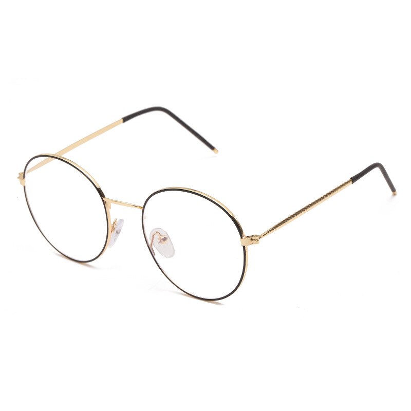 1PCs Women Men Metal Vintage Round Glasses Oversized Glasses Frame Optical Eyeglass Frame Spectacles Eyeglasses: A