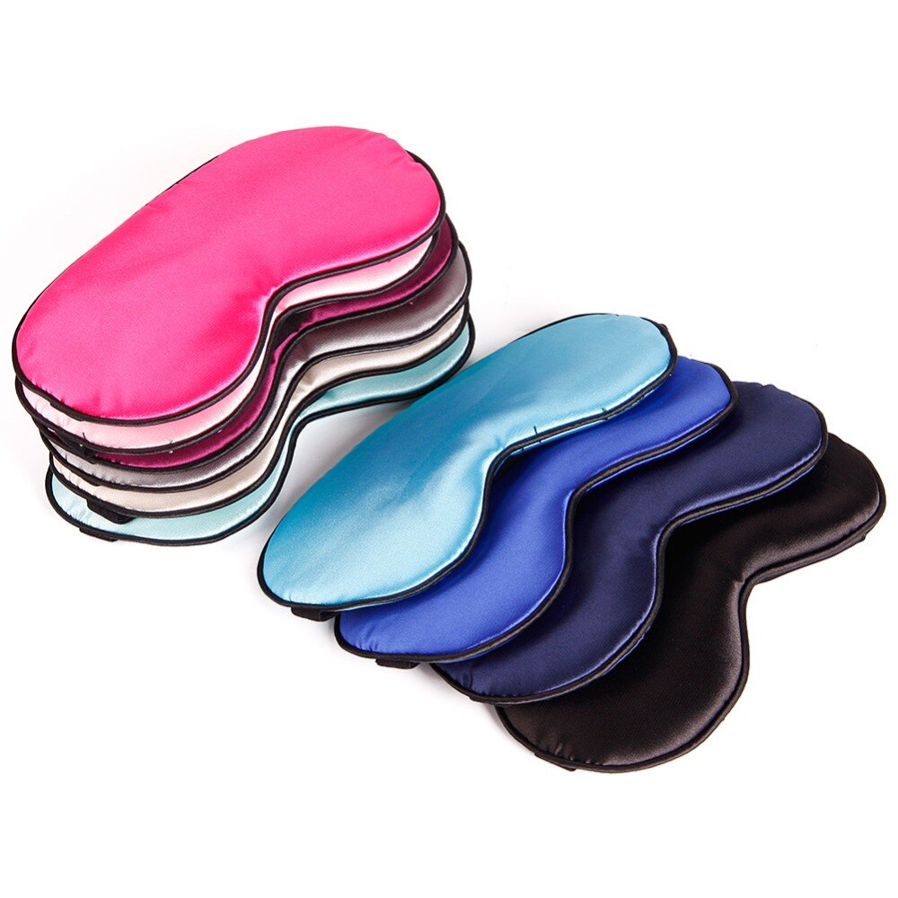 1Pcs Pure Zijde Sleep Rest Eye Mask Gewatteerde Shade Cover Travel Relax Aid Blinddoeken 10 Kleuren Normaal Eyeshade #245327