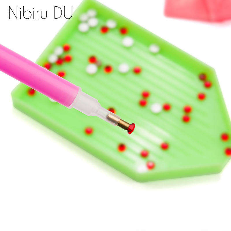 Juego de bolígrafo de punta de diamante de imitación de plástico, adhesivo para pegar diamantes, herramienta de punteado para recoger diamantes, manicura artística, 1 ud.