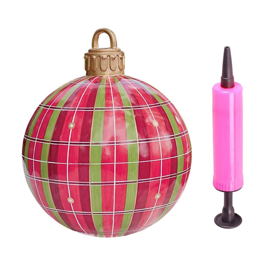 Outdoor Waterproof Atmosphere PVC Inflatable Toy Christmas Large Ball With Hanging Loop for Wedding Festival Decor Ornament: D