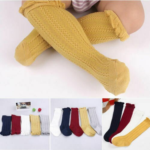 Neue Kleinkind Baby Mädchen Knie Strümpfe Strumpfwaren Bein Warme Baumwolle Atmungsaktiv Baby Kleinkind stricken Über Oberschenkel Baumwolle Strümpfe