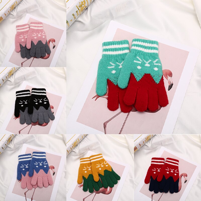 niño niños invierno cálido guantes gruesos bebés niñas niños pequeños mitones mágicos imitación de Cachemira lindos guantes de bebé