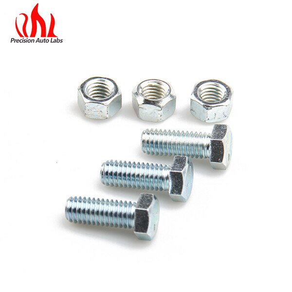 3 Bolts 3 Nuts Kit PAL Performance Parts Zinc Plated Steel Bolt Header Collector 3/8"-16 x 1 in U.H.L. 3 Bolts 3 Nuts Kit