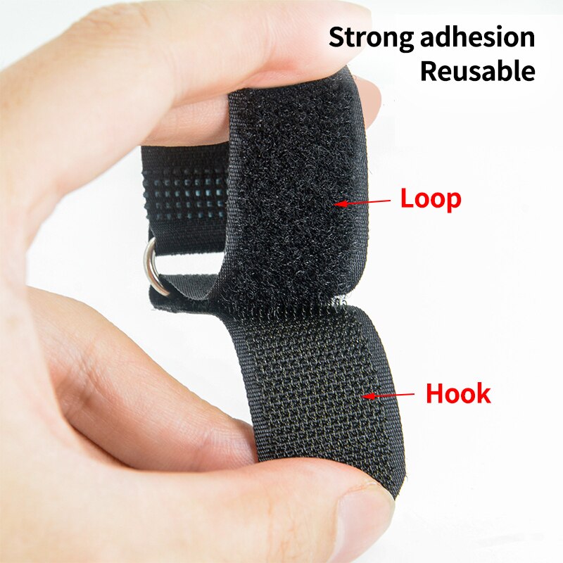5Pcs Nylon Reverse Gesp Magics Haak Klittenband Kabelbinders Velcroing Band Sticky Lijn Afwerking Zwart 2Cm Breedte