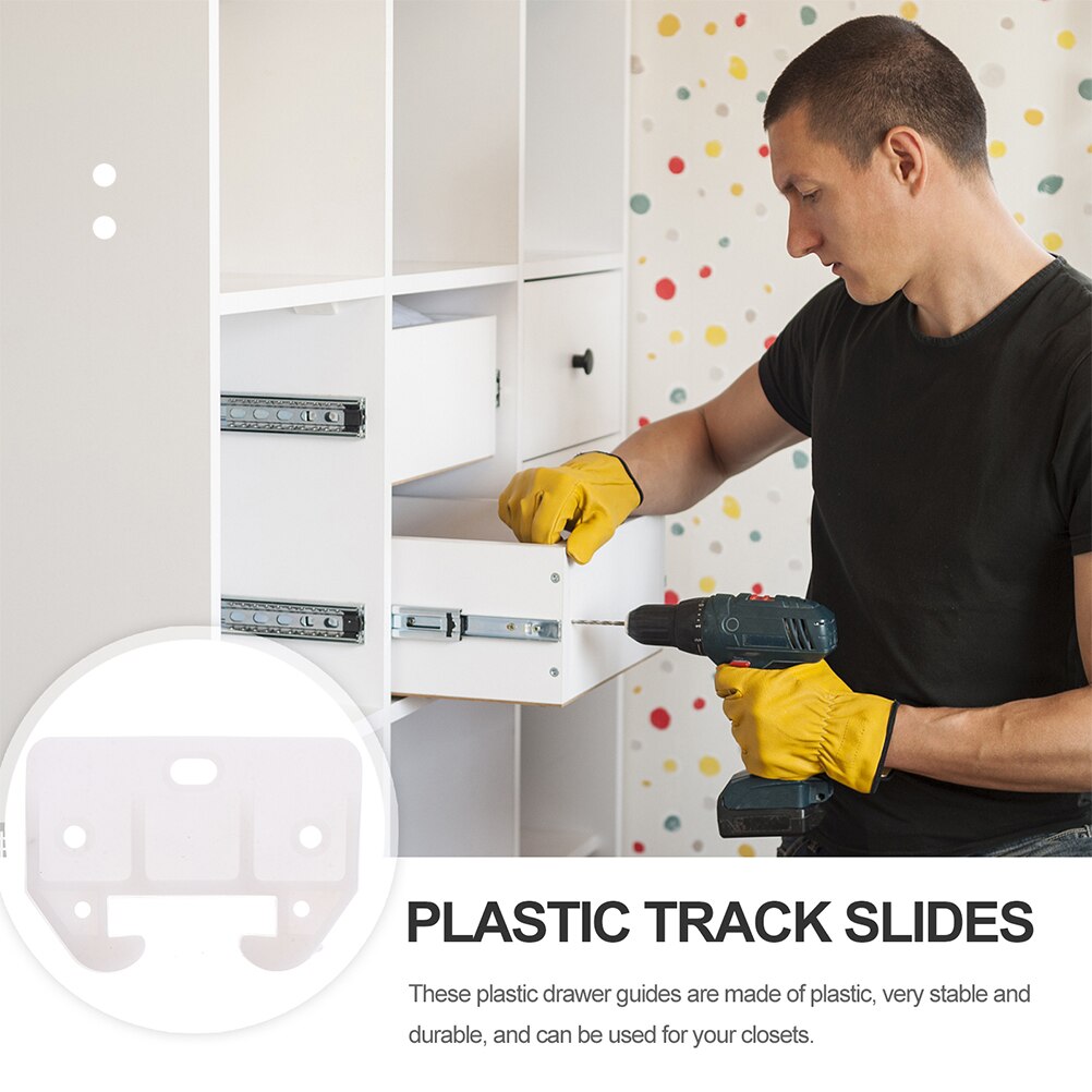 20pcs Drawer Guide Drawer Track Guide Durable Nice Light Safe Plastic Guide Guide Track Guide for Home