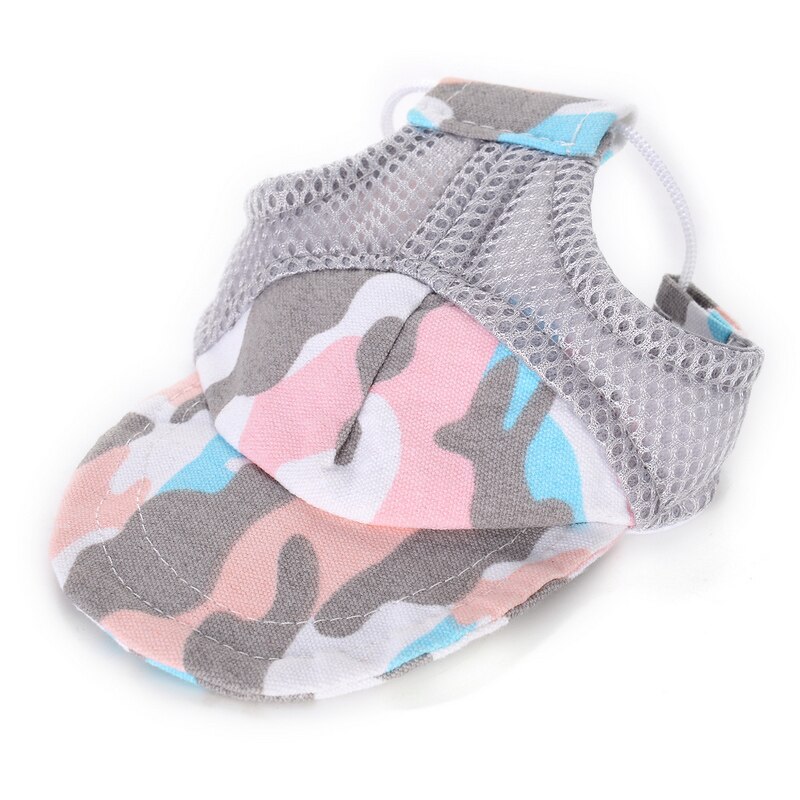 Gorra para perro con agujeros para las orejas para perros pequeños Hap gorro de lona perro béisbol visera de la playa sombrero cachorro al aire libre Cap tocado accesorios 30