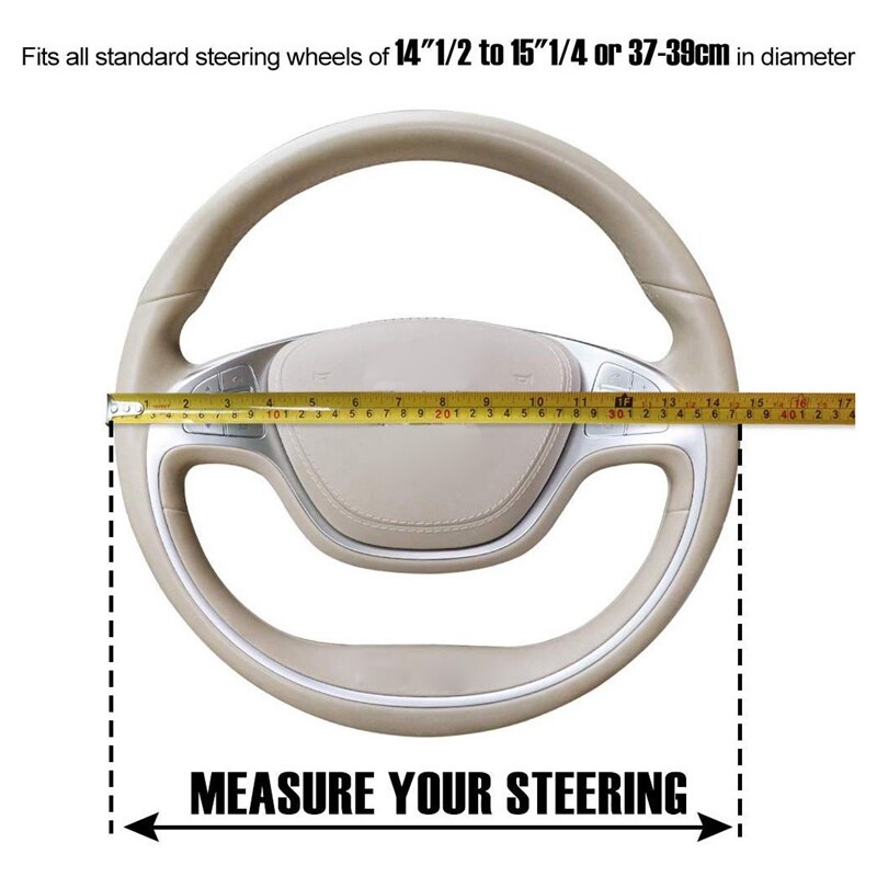 Vinter super myk plysj bilrattdeksel universell, varm fuskepels auto ha rosa