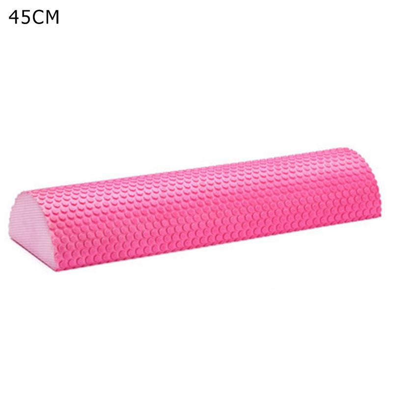 Halv rund eva skumrulle för yoga pilates fitnessutrustning balansblock yoga block med massage flytande punkt 30-45cm: Röd
