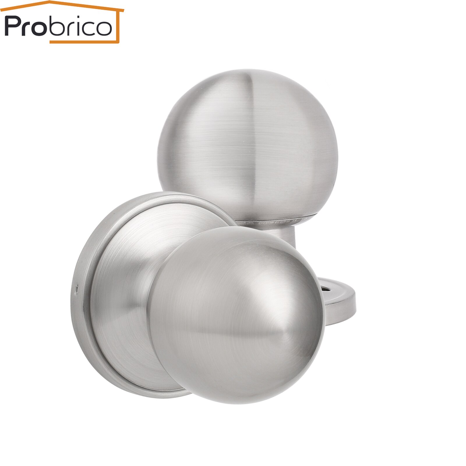 Probrico Passage Lock Handles for Lnterior Doors Rotation Round Door Levers with Latch Keyless Wooden Gate Knobs Lock Hardware