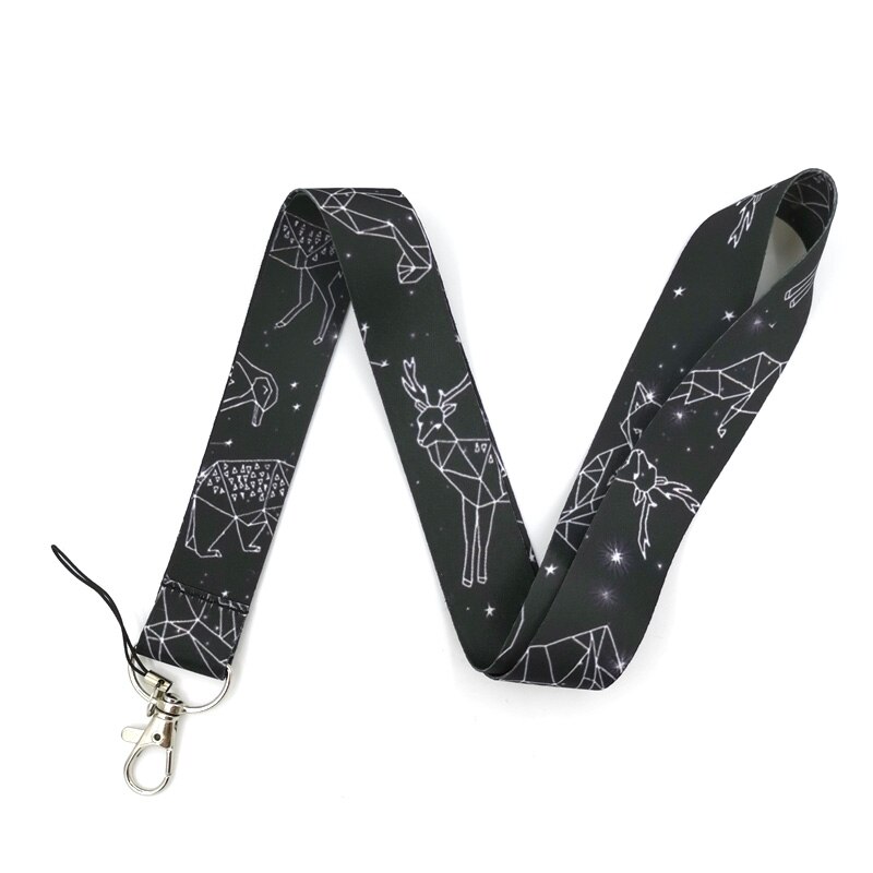 1set Starry tier Zwölf konstellationen Neck hand Band Lanyards ID abzeichen karte halter keychain Bänder gurte Wristlets