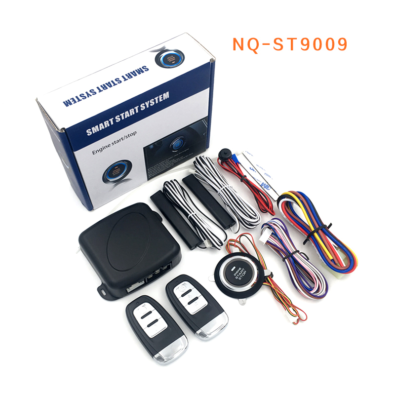 One Way Car Alarm System with Engine Start LCD Remote Control Key Fob Case For B9 with silicone cover NQ-ST009