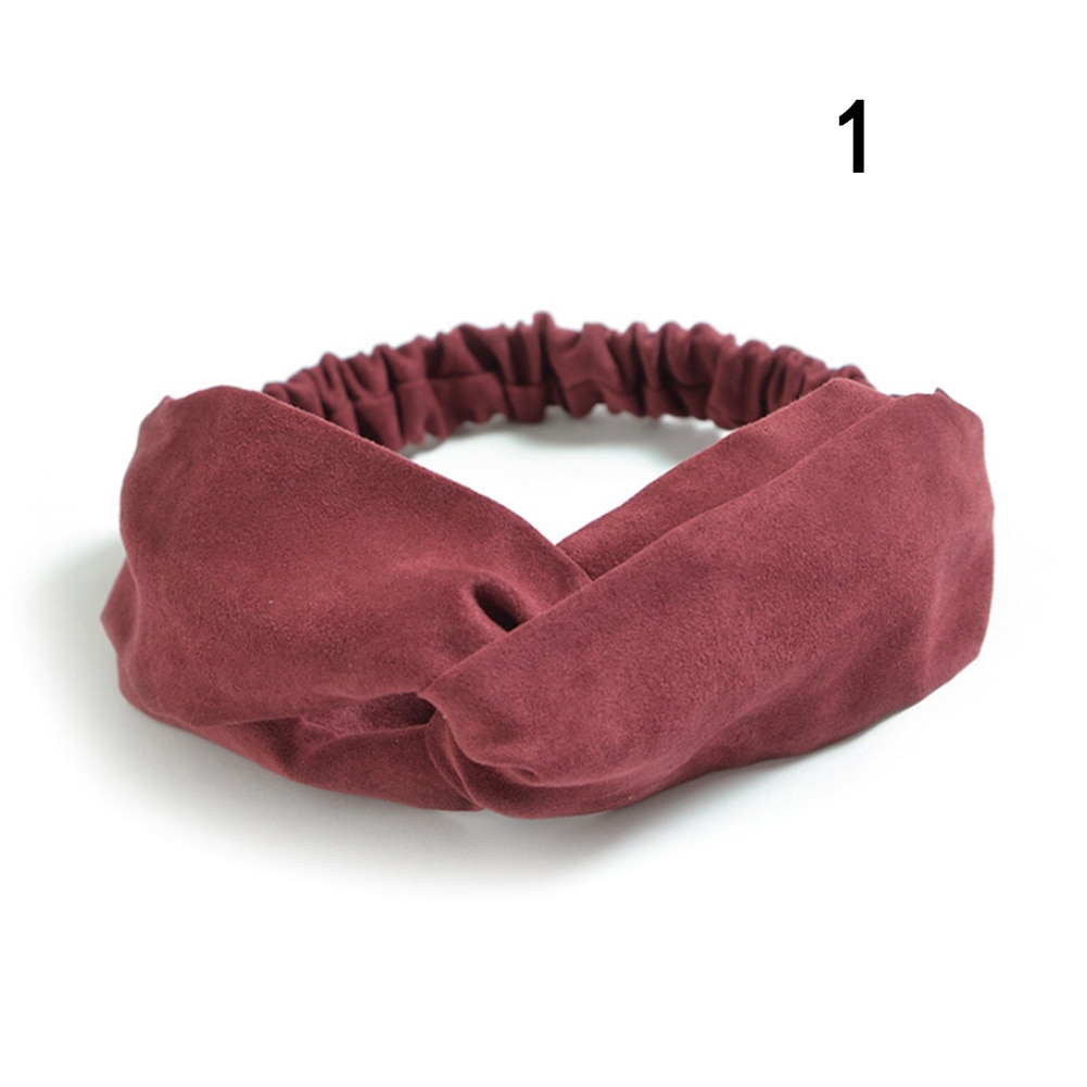Suede Twist Tulband Vrouwen Haarband Bows Elastische Hoofddoek Sport Haarbanden Head Band Knoop Hoofdband Voor Meisjes Hoofddeksels Headwrap