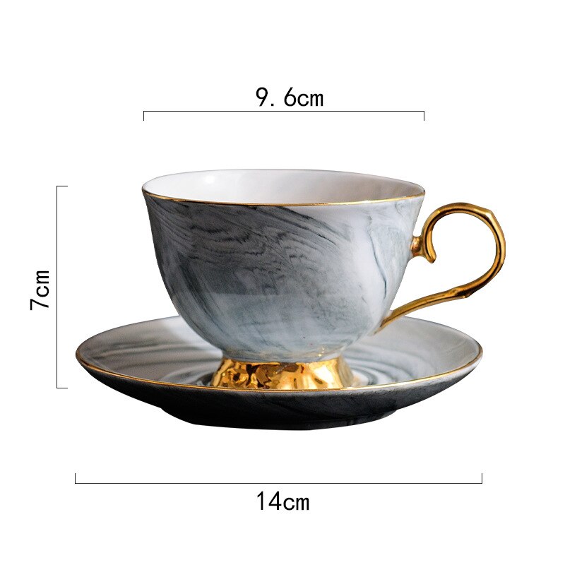 Nordisk minimalistisk marmor keramisk kaffekrus kopper og underkopper sæt britisk eftermiddagste kop og underkop sæt keramiske tekopper