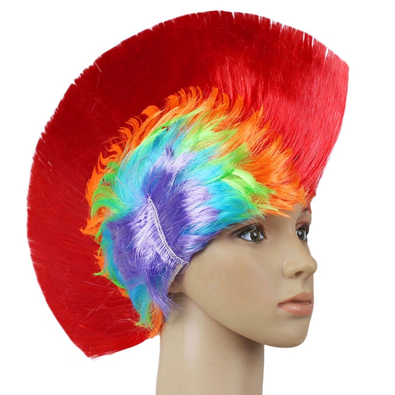 Party Hüte Regenbogen Punk Kostüm Stütze Lustige Schwanz Kamm Haar Hütte Halloween Clown Modellierung Maskerade Hütte für Erwachsene Jugendliche: D