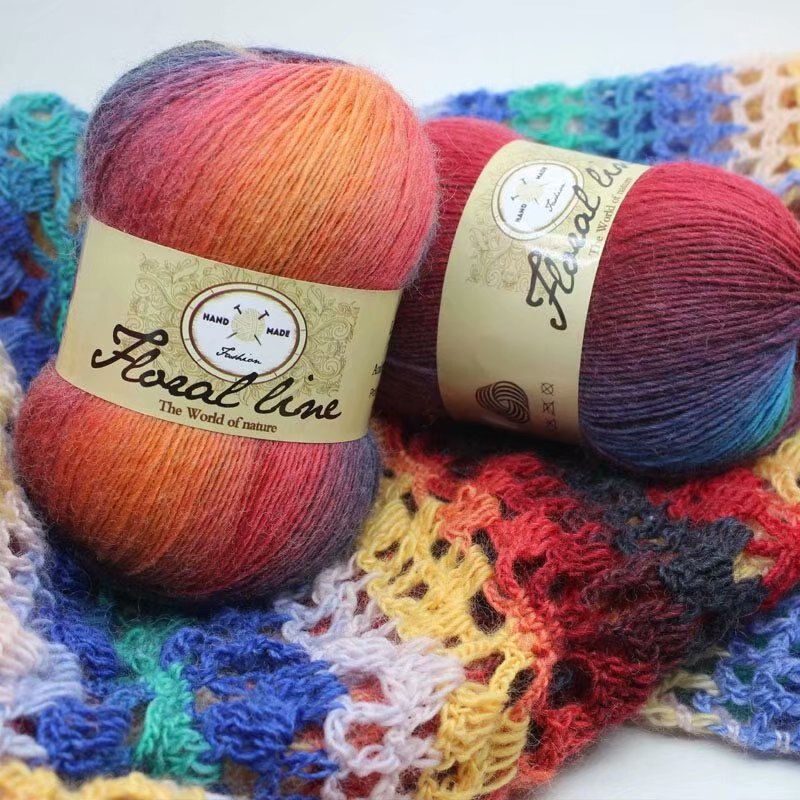 400g/set Colorful wool yarn Hand-Knitting Thread Scarfes silk natural