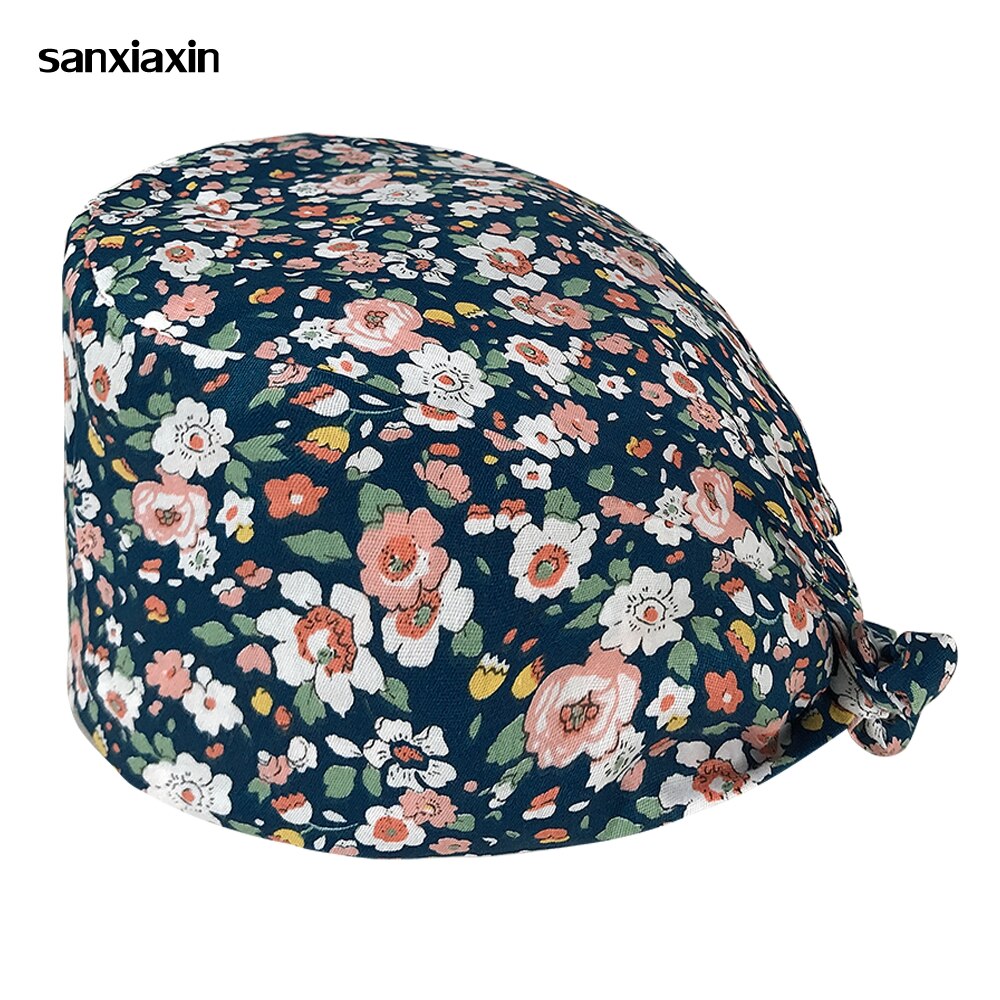 Hospital operating room scrub caps female nurse nursing work caps breathable printing beauty salon nursing hats custom