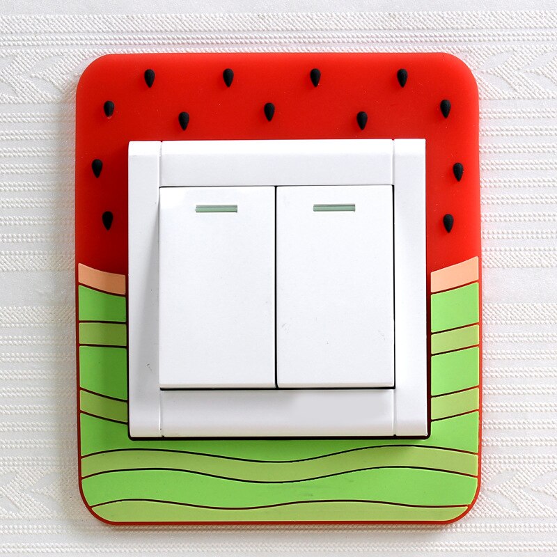 Leuke Fruit Cover Cartoon Room Decor Muur Siliconen Aan-uit Schakelaar Lichtgevende Lichtschakelaar Outlet Muursticker Beschermhoes: watermelon