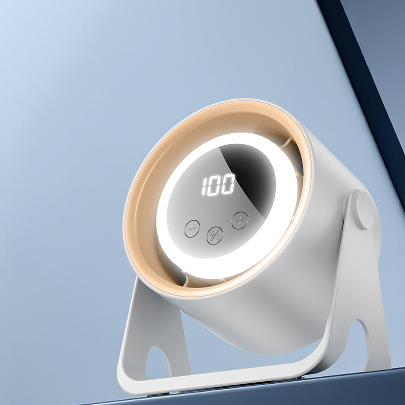 USB Desktop Small Portable Mini Home Kitchen Dormitory Bedroom Outdoor Illuminated Small Fan: WHITE
